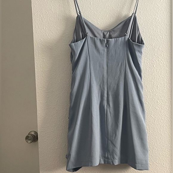 Light Blue Backless Ruched Dress - Picture 3 of 4